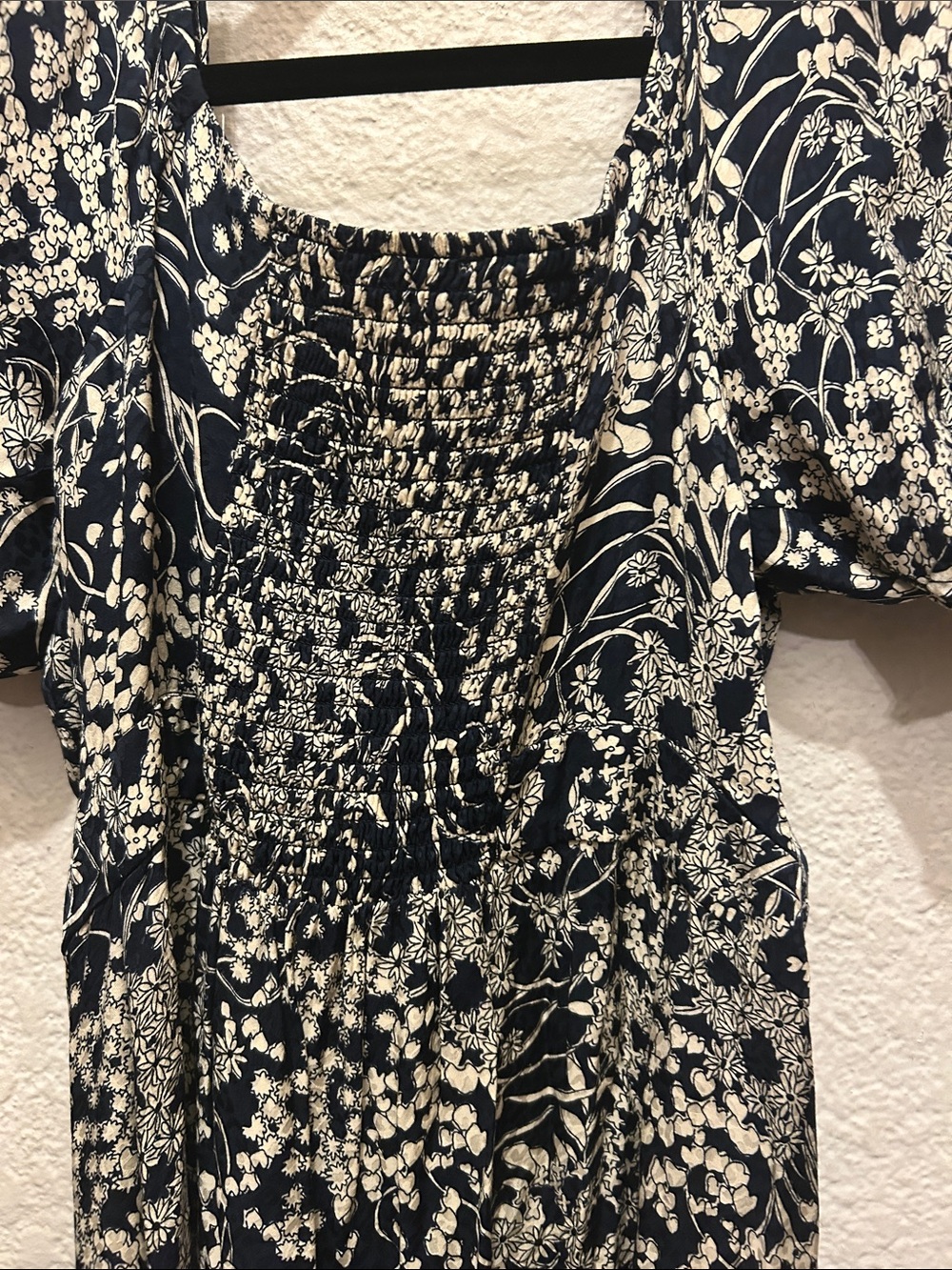 ba&sh Navy and White Floral Midi Dress - Picture 6 of 7